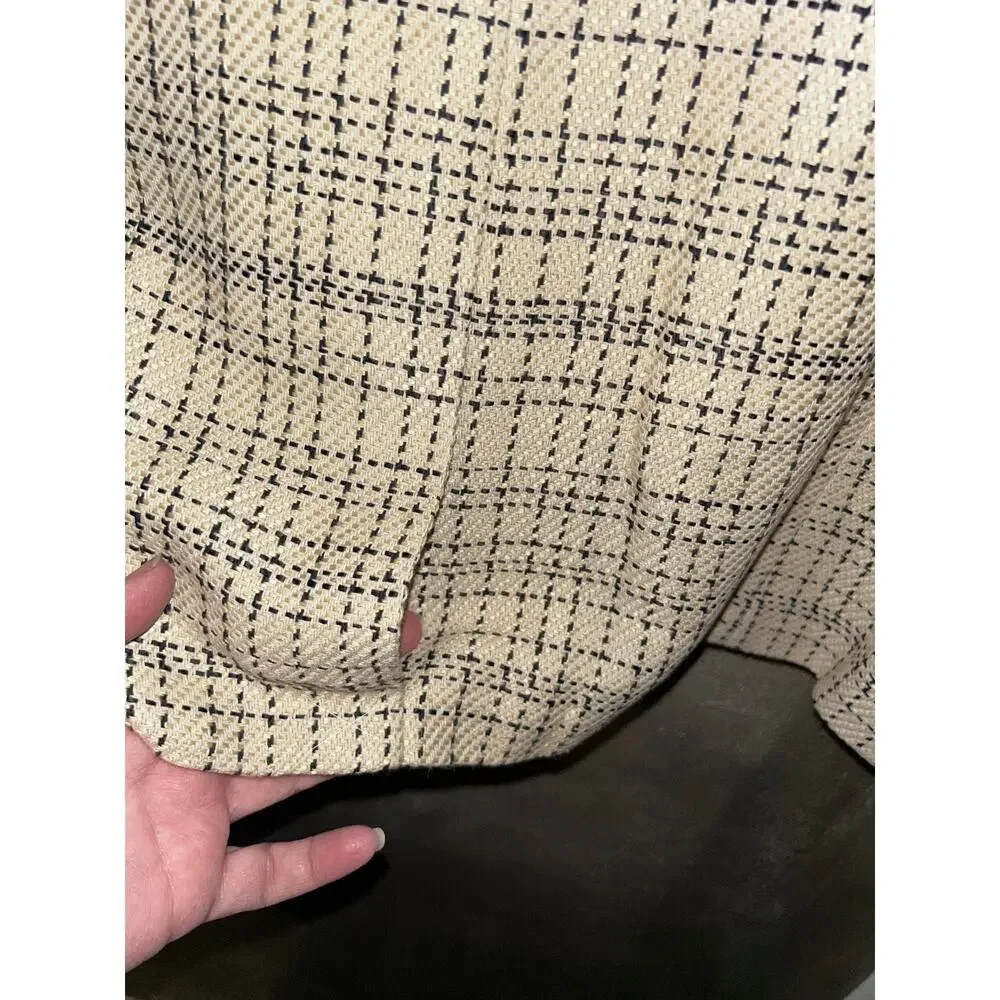 Ann Taylor Tweed Blazer Size 6 Black Cream Career Jacket NWOT Double Breasted